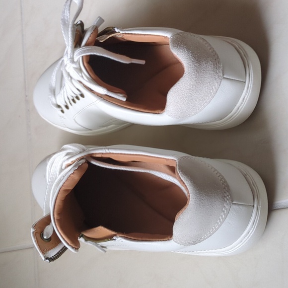 Clarks Nalle White Leather Sneakers with Side Zipper Sz US 9.5 41 EU - Picture 5 of 7